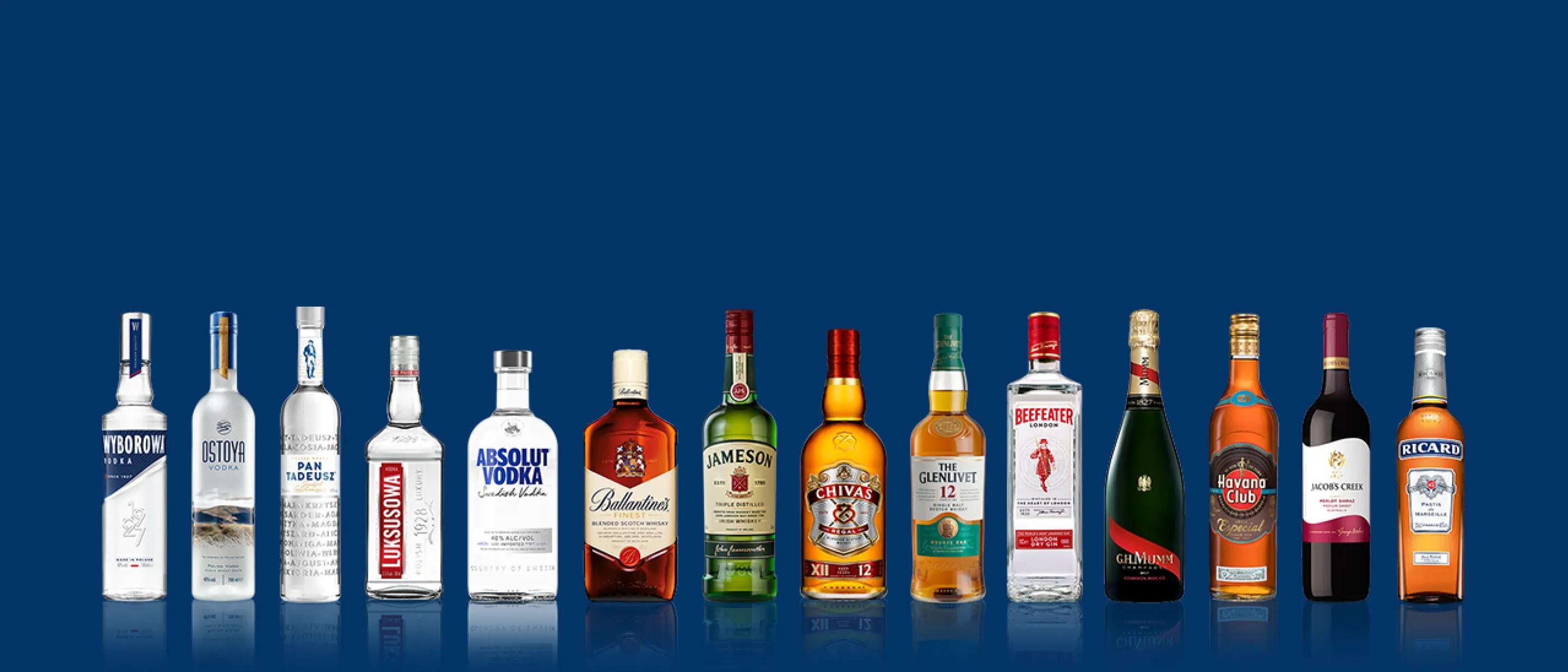 butelki marek Wyborowa Pernod Ricard